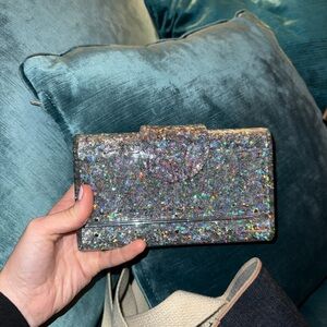 Edie Parker Star Glitter Clutch